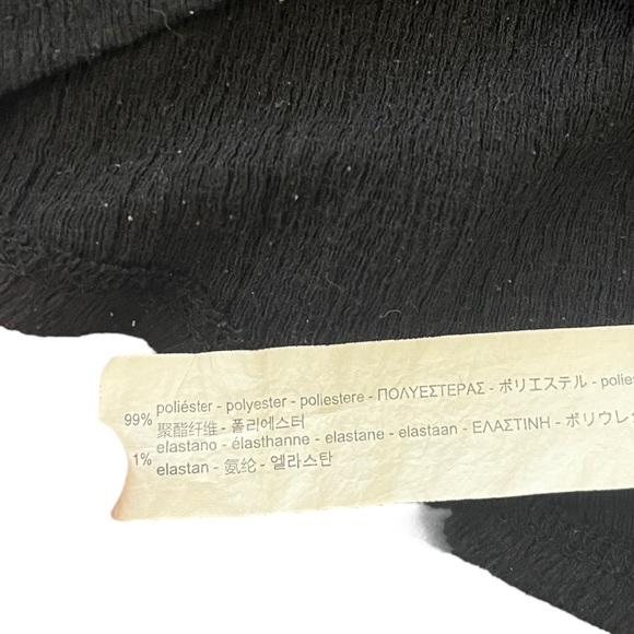 Zara Trafaluc Black Crewneck Short Sleeve Gauzey Midi Asymmetrical Dress Small - Picture 5 of 5